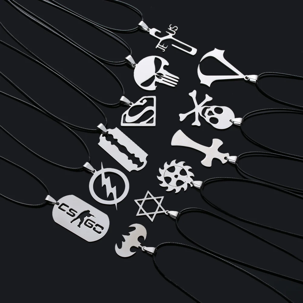 

1 Piece Men The Cross Jesus Stainless Steel Silver Tone Pendant Necklace Statement Charm Jewelry