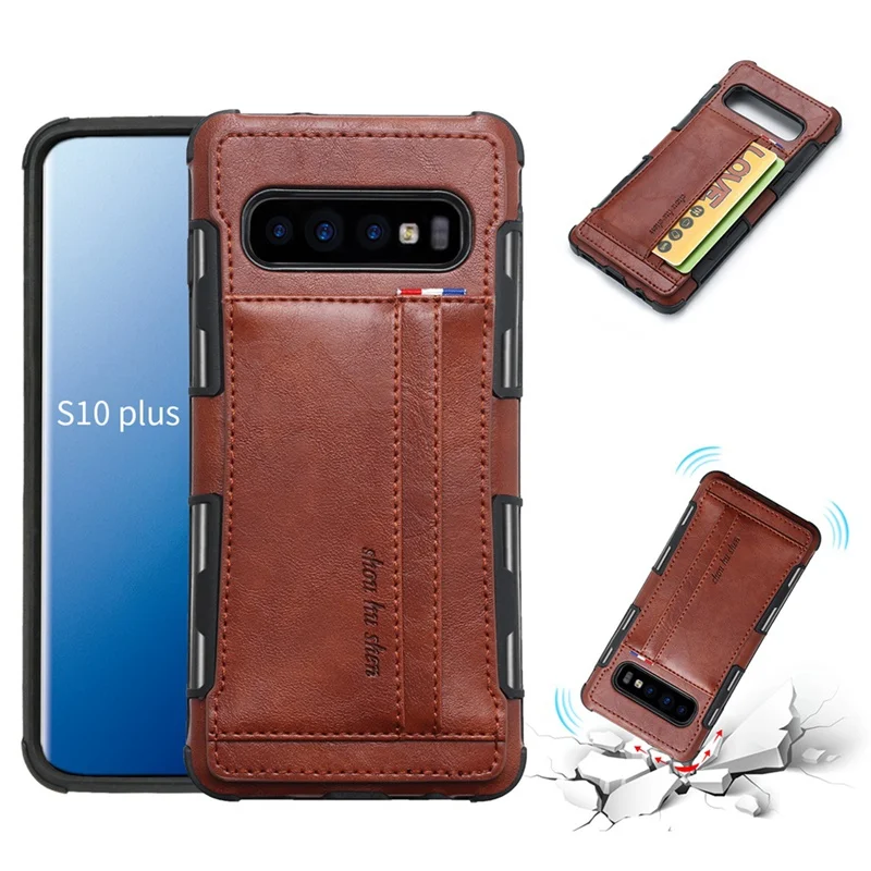 

Card Holder Back Cover Case for Samsung Galaxy S10 Plus Case Luxury Leather Capa for Samsung Galaxy S10e Case Shockproof Coque