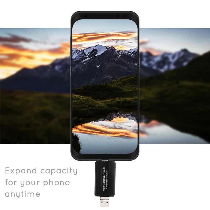 OTG кард ридер 3 в 1 новый тип C Micro USB и высокоскоростной 2 0 универсальный TF/SD для Android