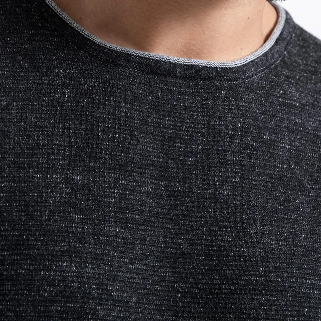 SIMWOOD 2018 Autumn Winter Sweater Men Plus Size Design Curl Hem Knitted Contrast 100% Cotton Pullovers High Quality 180324