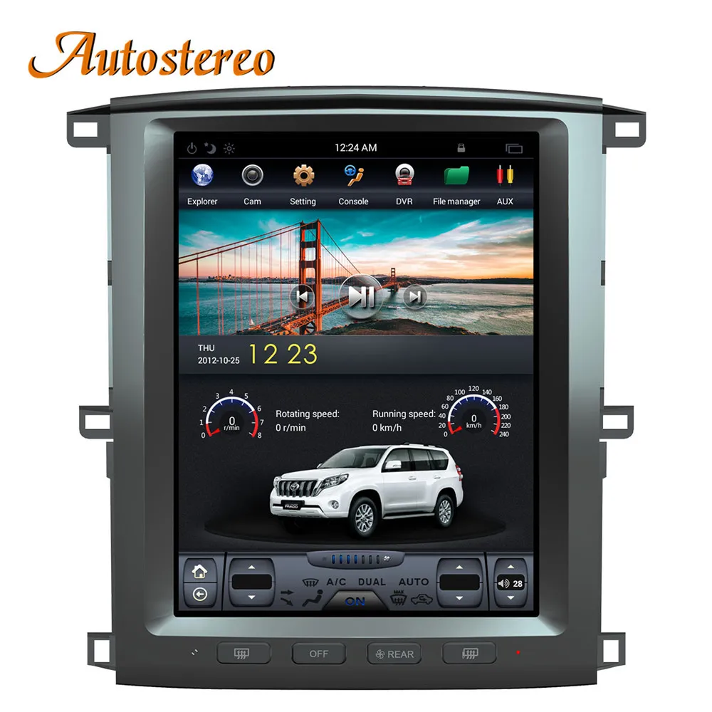 Android Автомобильный gps навигатор для TOYOTA LAND CRUISER LC100 03 головное устройство Мультимедиа Радио магнитофон без DVD плеера 4K Tesla стиль