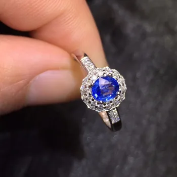 

Fine Jewelry GFCO Real 18K Gold 100% Natural Unheat Blue Sapphire 0.54ct Gemstones Sapphire Diamonds Female Wedding Rings