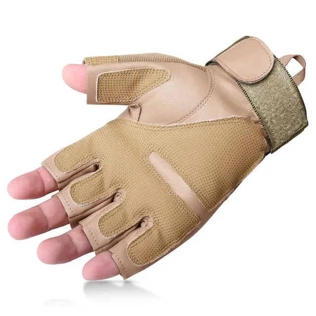 [TIMESWOOD] 3 Colors Men’s Fashion Half Finger Gloves Hand Protection Tactical Army Wrist Mittens Without Fingers Fitness Glove