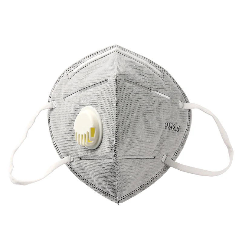 2 шт., складная маска с активированным углем с дыхательным клапаном pm2.5, Пылезащитная, промышленная защита, Рабочая маска для безопасности труда - Цвет: Gray