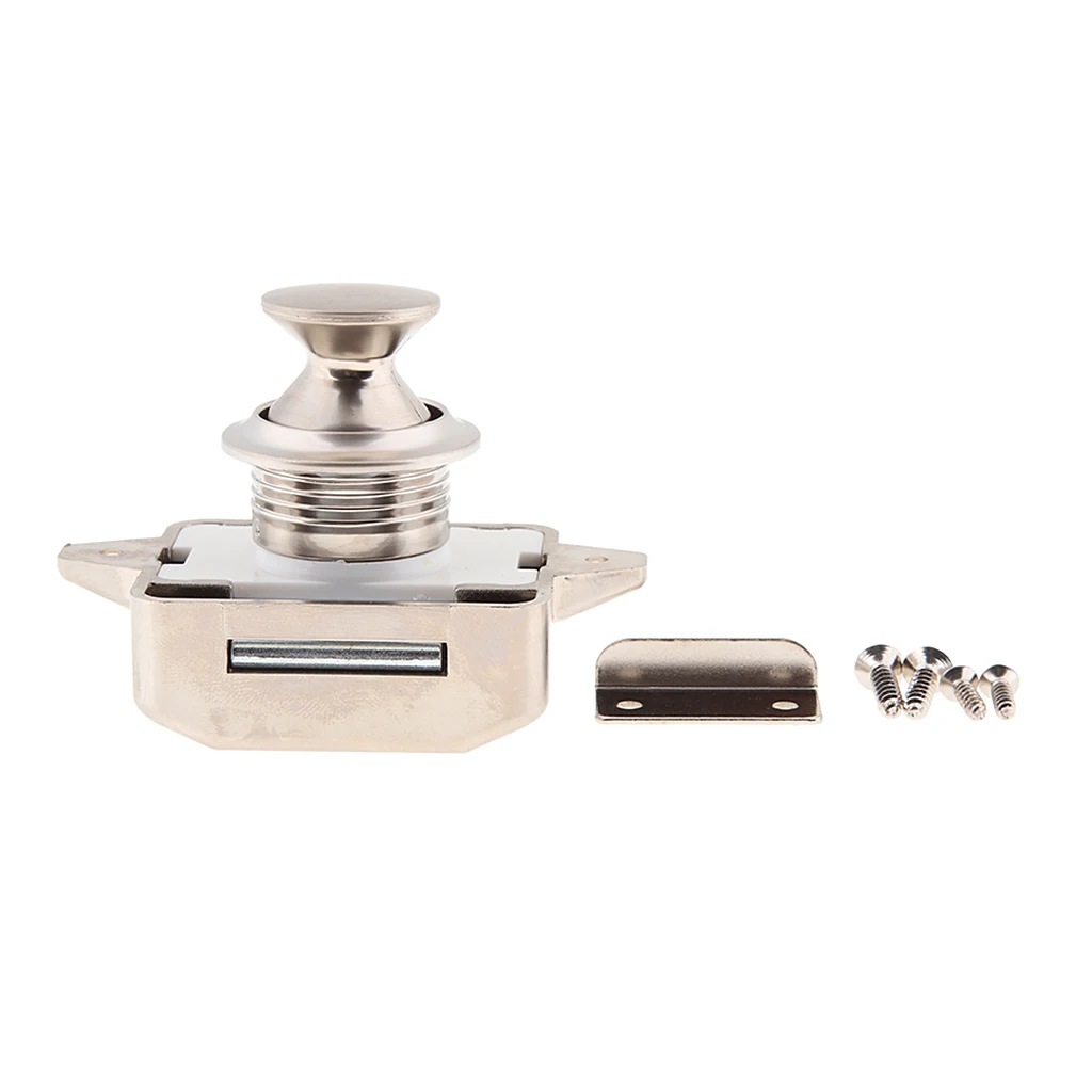 Nickel Cabinet Lock Keyless Push Button Cabinet Latch For