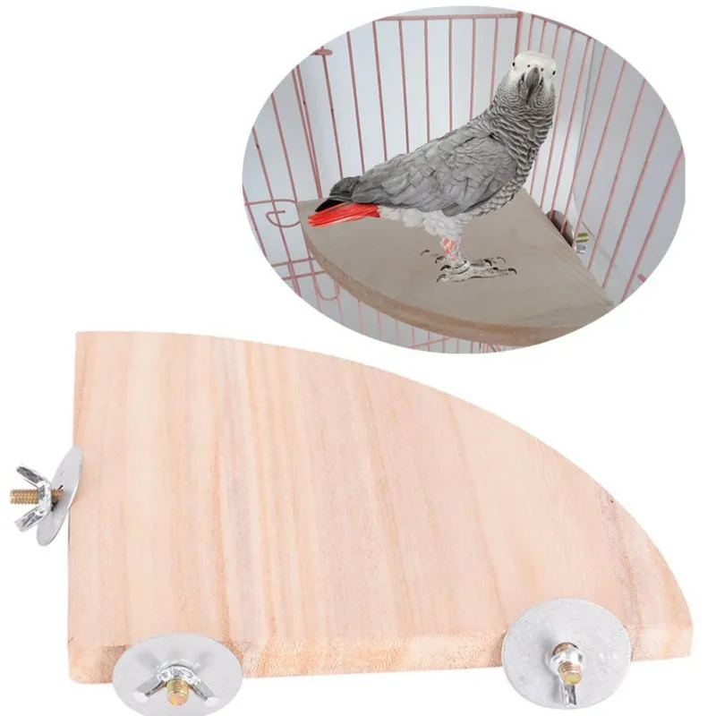 

Pet Bird Parrot Wood Platform Stand Rack Toy Hamster Branch Perches For Bird Cage Toys 3 Sizes Pet Supplies H1