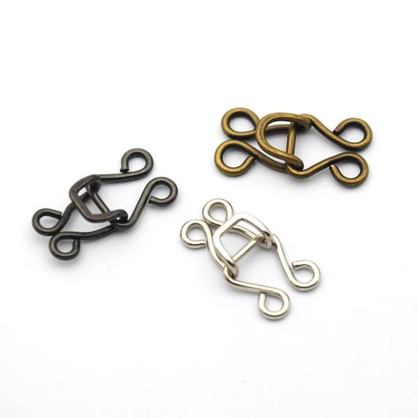 

DIY 90sets/pack 15# metal brass hooks / eyes pant skirt trousers hooks silver/black/bronze free shipping HE-018