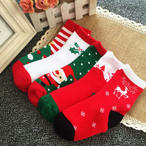 

Hot Fashion 1 Pairs Kids Printed Unisex Socks Christmas Bed Xmas Santa Fluffy Warm Socks Cute Snow Deer Comfortable Socks
