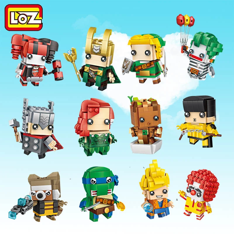 

LOZ Mini Blocks Heads Figure Blocks toys Intelligence Models Building Christmas cute Toys For Children DIY gift toy