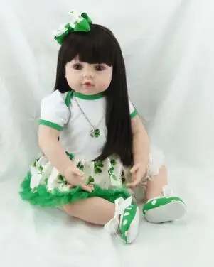 NPKDOLL, 22 дюйма, для девочек, силиконовые куклы для новорожденных, куклы для новорожденных, реалистичные, 55 см, для новорожденных - Цвет: Черный