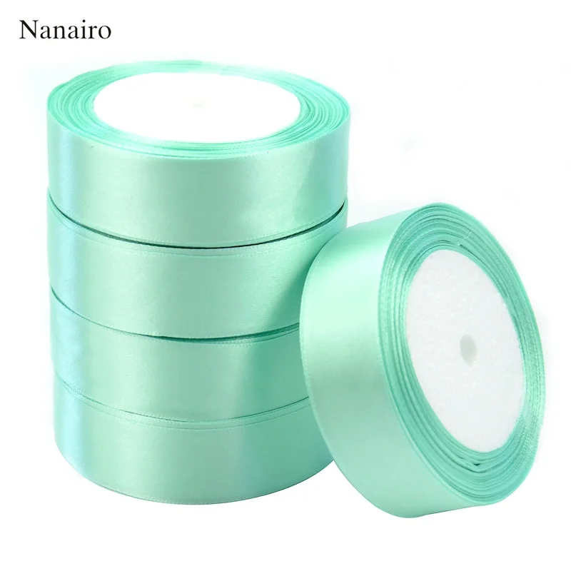 

25mm 25 Yard Tiffany Silk Satin Organza Polyester Ribbon For DIY Wedding Party Decoration Webbing Crafts Gift Packing Belt