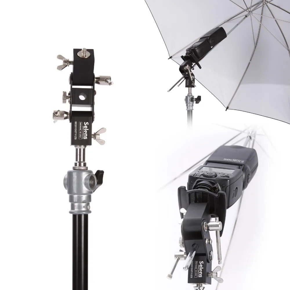Selens SE-L012 Flash Shoe bracket Speedlite Umbrella Holder Light Stand screw mount L Bracket Fotog