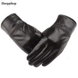 Harppihop настоящие кожаные перчатки теплые зимние женские Перчатки из натуральной кожи черные кожаные Перчатки женские кожаные Перчатки зима