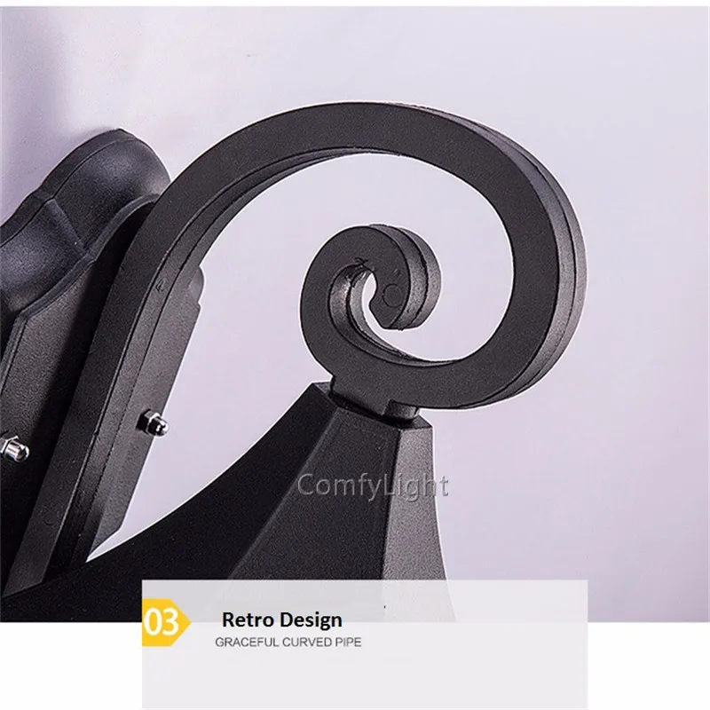 Sconce da Lâmpada de Vidro do Vintage Lâmpada de Parede ao ar Pátio com Jardim Varanda à Prova Iluminação de Parede Livre Levou Villa Designer Real Casa - Pátio d' Água 18 Luminárias de parede externas