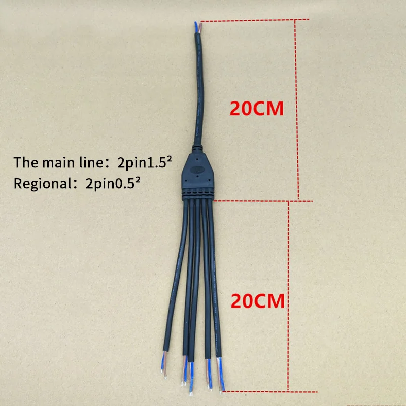 2 pin 1 до 2 3 4 5 кабели водонепроницаемый разъем IP67 Y Разъемы Мужской и женский Электрический провод сплиттер открытый светодиодные ленты светильник - Цвет: 1 to 5