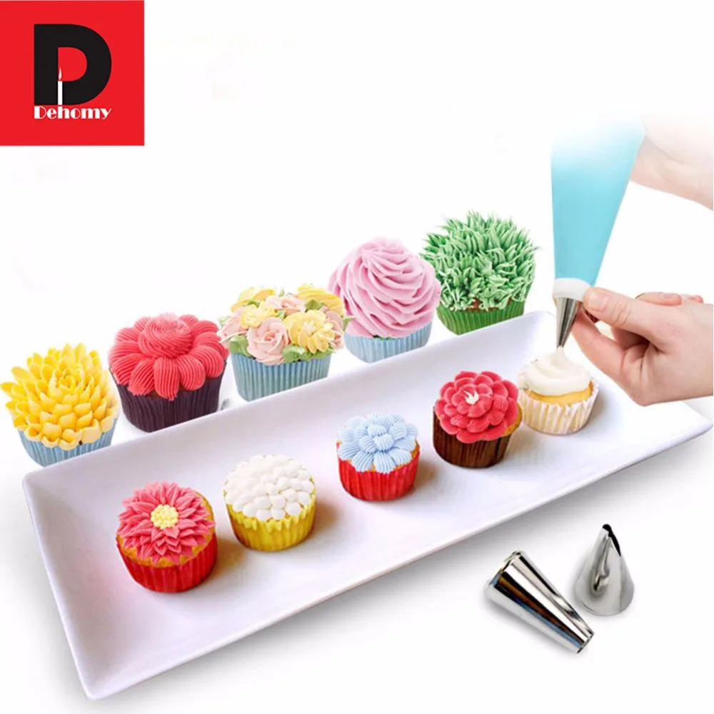 Dehomy 24PCS Cake Pastry Nozzles Cake Decorating Tools DIY Biscuits Cake Pastry Nozzles Tip