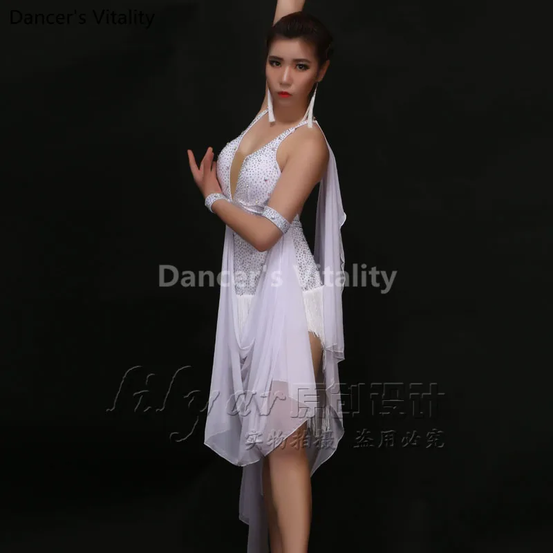 Женское латинское танцевальное платье сексуальная одежда латиноамериканское с кисточками танец танго платье юбки для самбы платье для латинских танцев костюм танец XXS-6XL