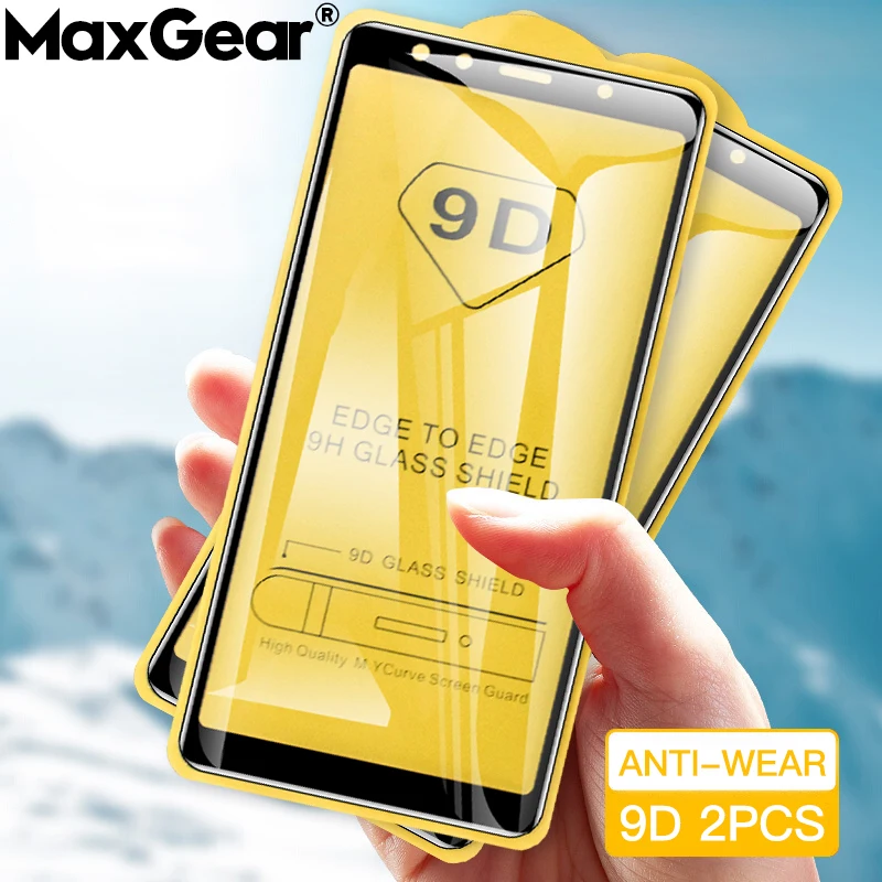 

2 PCS 9D Full Cover Glass On The For Samsung Galaxy A3 A5 A7 2017 A6 A8 Plus 2018 A9 Star Lite Protective Glass For A6S A9S Film