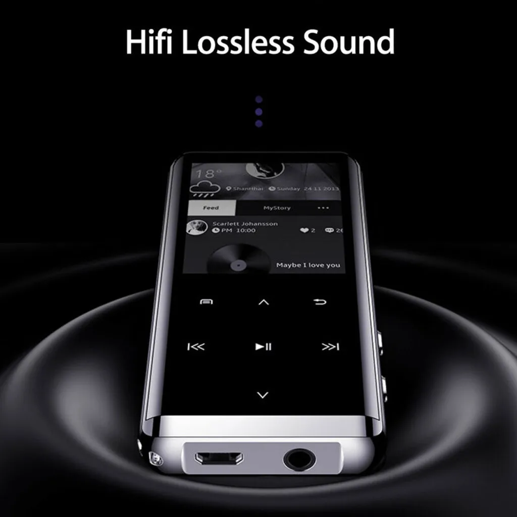 MP3 плеер HIFI спортивные музыкальные колонки MP4 Media Player FM радио Регистраторы 8/16GB двойное изогнутое стекло экрана 5D звук