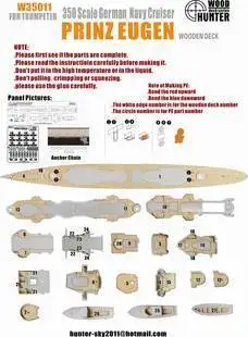 

1/350 Eugen Prince's cruiser wooden deck with a small hand Assembly model