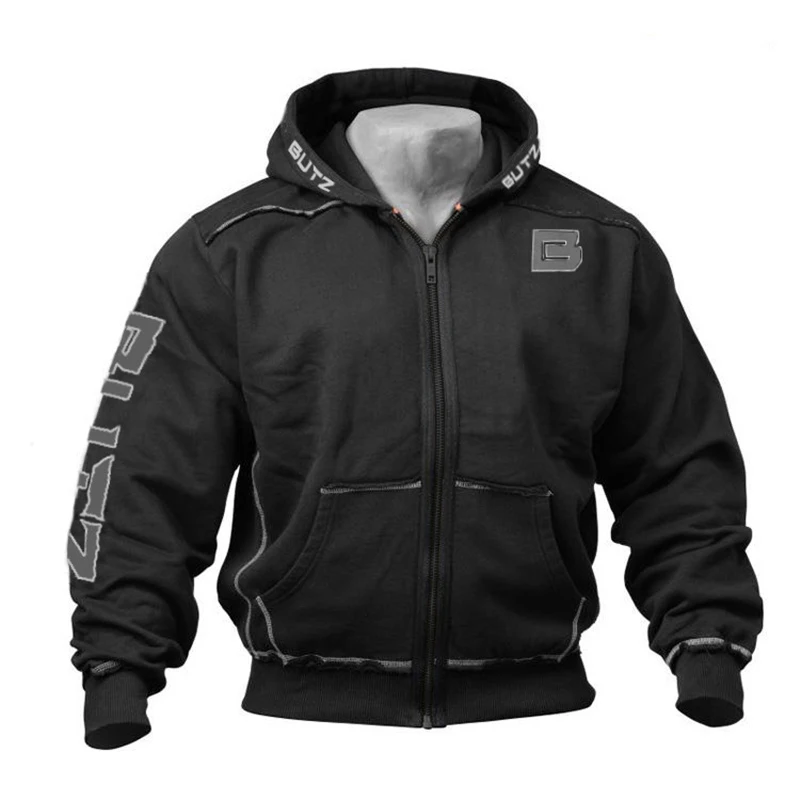 

Jacket Running Gym Clothing Autumn Men Hooded Sweatshirts Tracksuit Top Male Shirt Sport Bodybuilding Fitness Jogger Jacket Coat