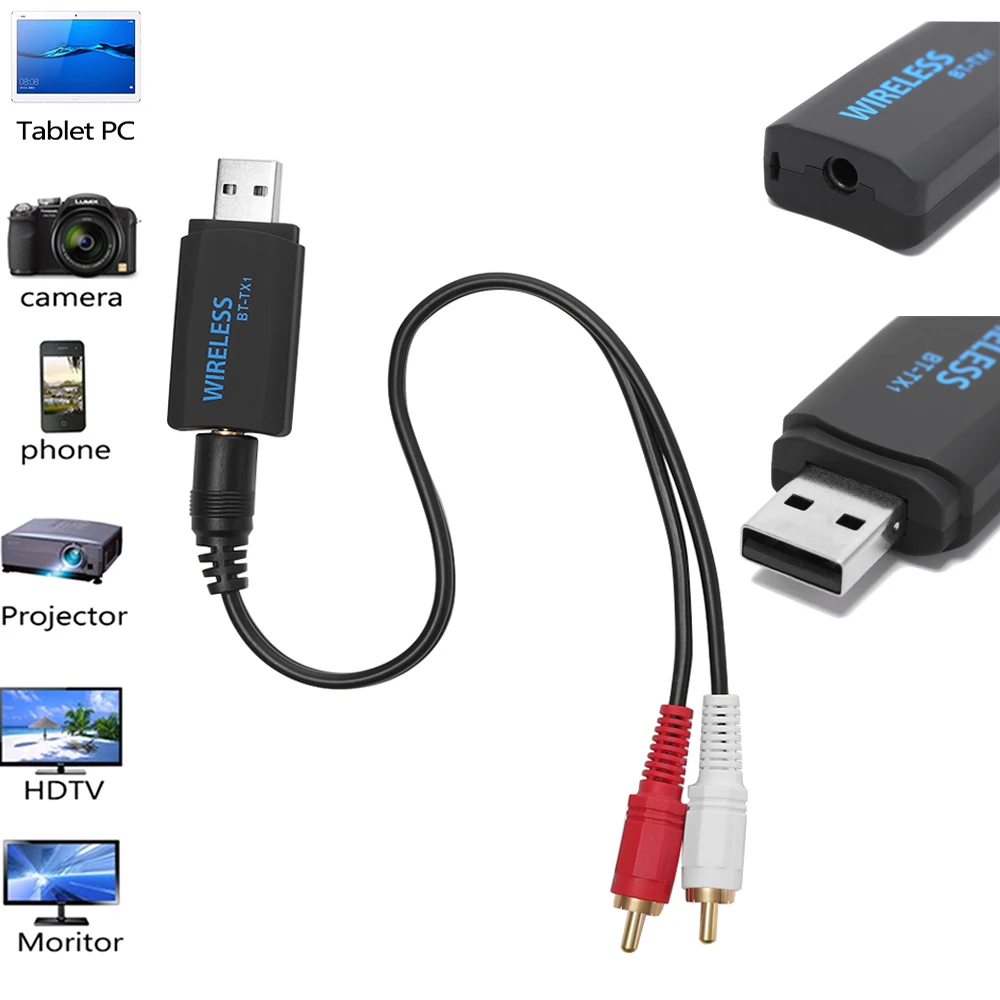 

MIIQNUS Bluetooth Transmitter Portable Stereo Audio 4.2 Wireless USB Adapter For TV PC Computer to Bluetooth Headphones/Speakers