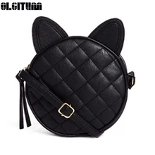OLGITUM 2017 Hot Sale Women Fashion Cat Ear Rhombus Rivet Messenger Bags One Shoulder Mini Cross