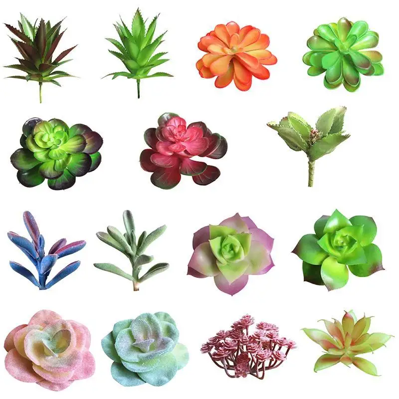 

Fake Succulent Creative DIY Lifelike Simulation Succulent Flower Plants Flower Arrangement Accessories Red Core Small Tip Lotus