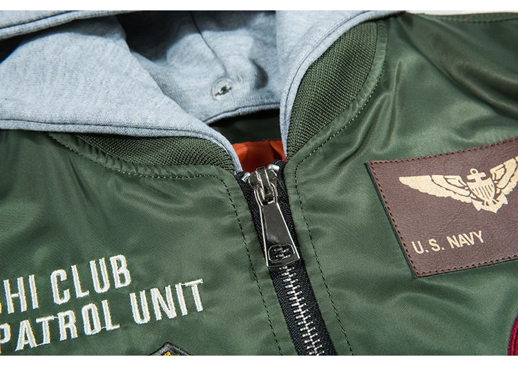 Aolamegs куртка-бомбер для мужчин, значок воздушного пилота с капюшоном, тонкая мужская куртка MA-1, модная верхняя одежда в стиле хип-хоп, мужское пальто, бейсбольные куртки