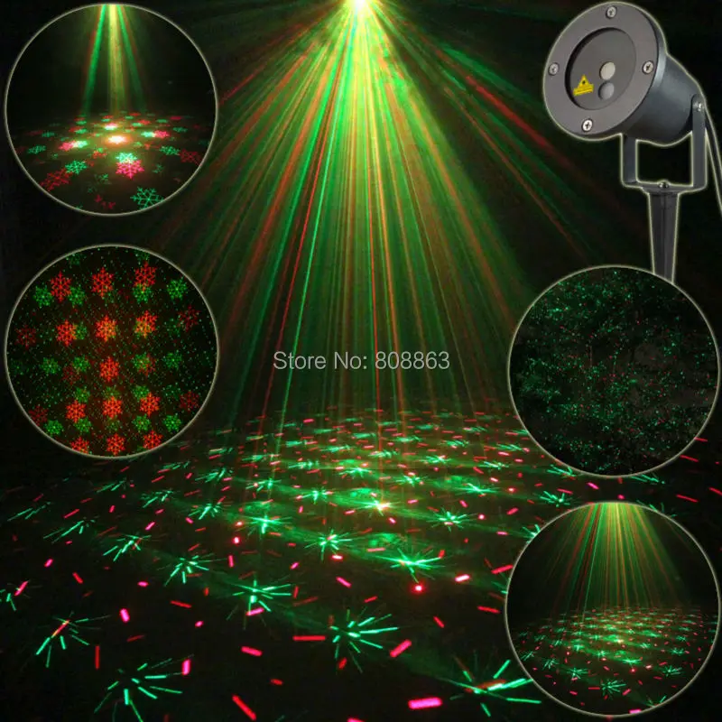 

Outdoor Waterproof 2 Patterns R&G Snow Laser Projector Landscape Holiday Christmas Club Party Tree Garden Xmas Stage Light T39