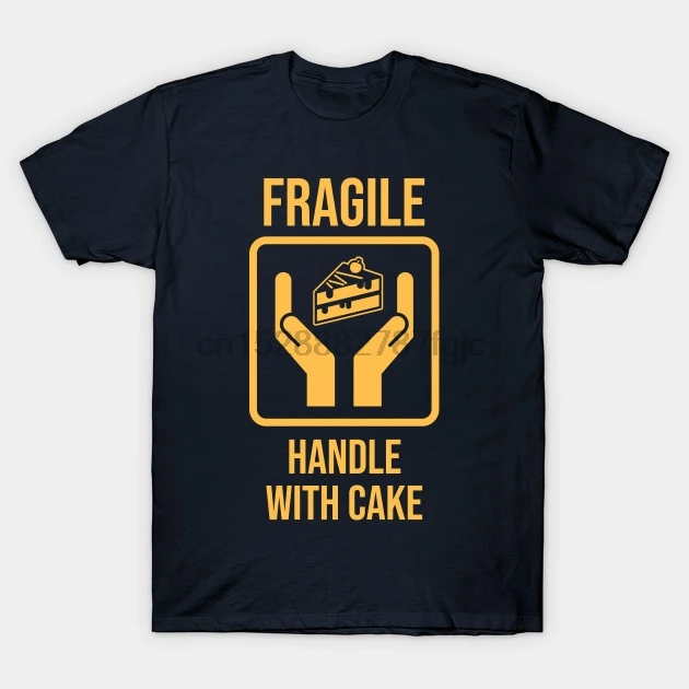 de con mango frágil con pastel (amarillo) divertida camiseta mujer|Camisetas| - AliExpress