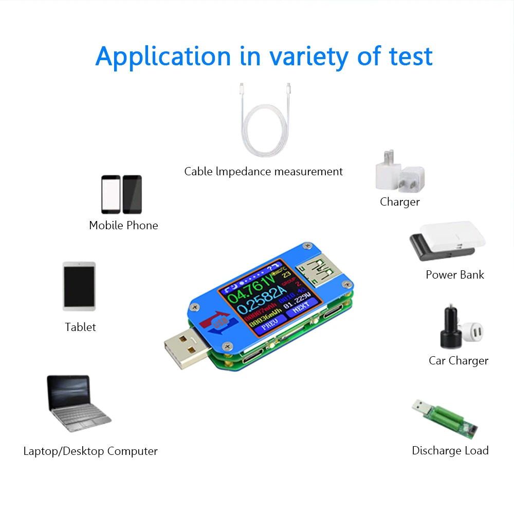 RD UM25USB 2,0 ЖК-измеритель напряжения тока цифровой вольтметр Амперметр usb тестер кабель для зарядки батареи измерение сопротивления