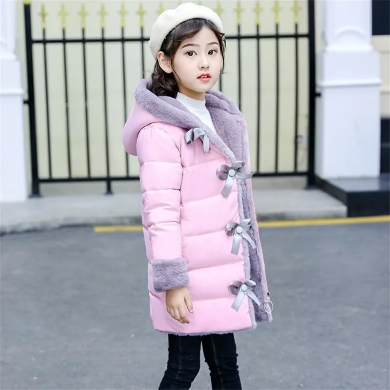 Новинка года; модное зимнее пальто с искусственным мехом для девочек теплая парка детская одежда для малышей детская утепленная Вельветовая одежда;-30