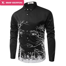 2017 neue herrenmode kleidung handel reben Herren langarm-shirt hemd