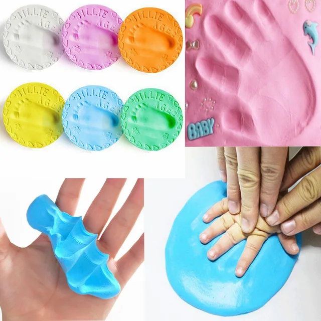 Детский отпечаток руки мягкая Лепка глина сушки воздуха фиксатор запястья глина слизь игрушки полимерный Пластилин Imprint Набор DIY детская игрушка