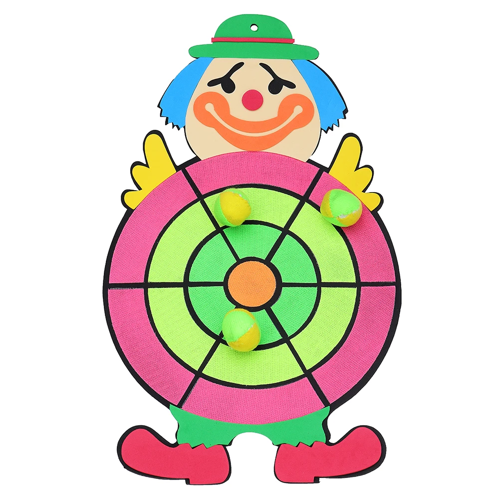 

Dartboard Sticky Ball Clown Cartoon Figure Pattern Board Game Toys One Set Kindergarten Kids Exercise Outdoors Fun 26*45cm