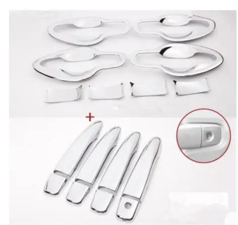 

ABS CHROME DOOR HANDLE COVER BOWL CUP CAP TRIM INSERT BEZEL FRAME SMART KEY FIT FOR NISSAN QASHQAI J11 2014 2015 2016 2017