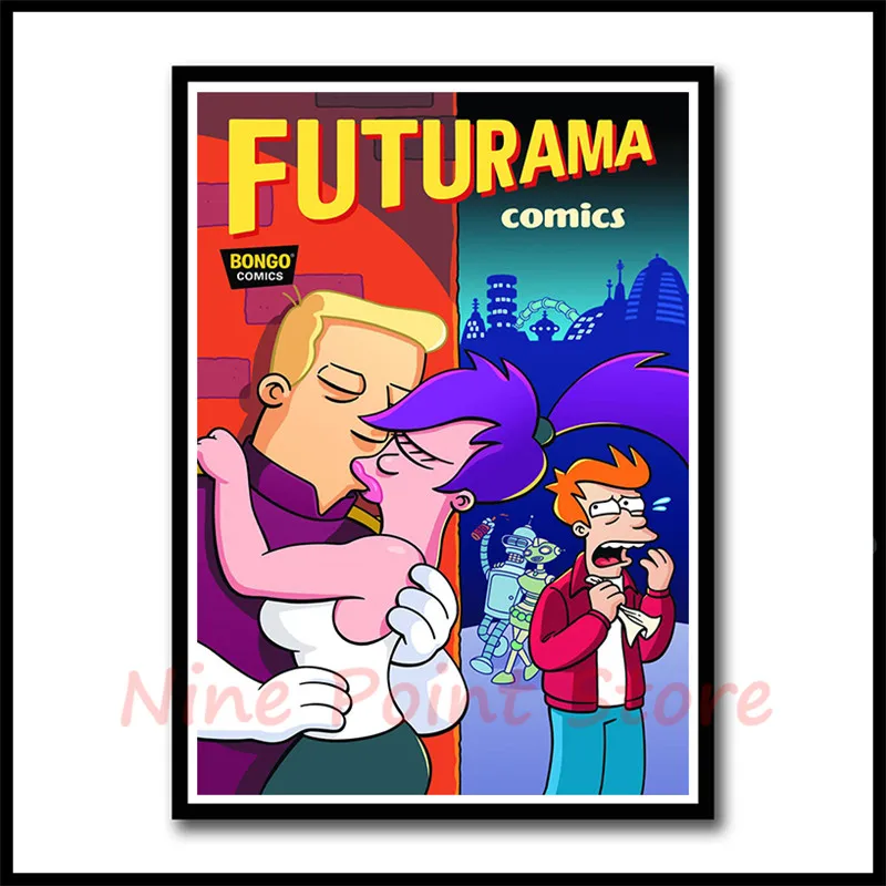 Futurama Американский комикс ТВ серия бумага с покрытием плакат стены искусства картины плакаты и принты для гостиной домашний декор бескаркасные - Цвет: Коричневый