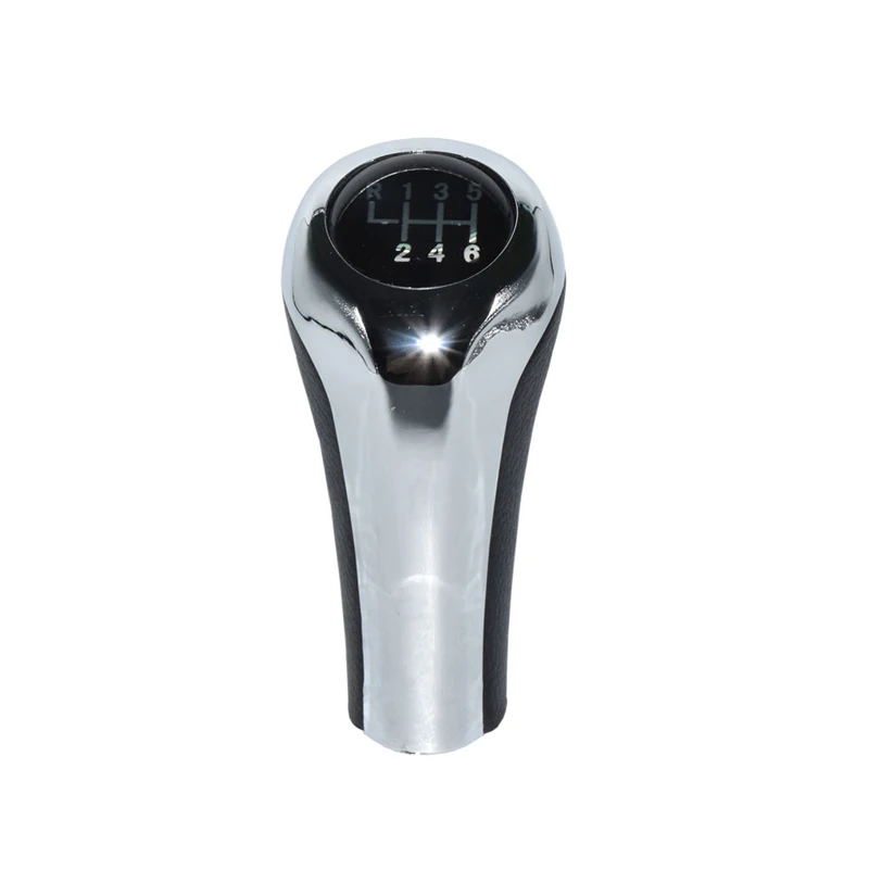 SRXTZM 1pcs 5 6 Speed ABS Plastic Leather Car Gear Shift Knob For BMW 1 3 5 6 Series E36 E38 E39 E46 E53 E60 E63 E83 E84 E87 E90 - Название цвета: 6 Speed