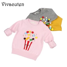 Осенний свитер для маленьких девочек Детские вязаные свитера Детские свитера с рисунком «попкорн» для маленьких девочек, свитер детская Рождественская одежда