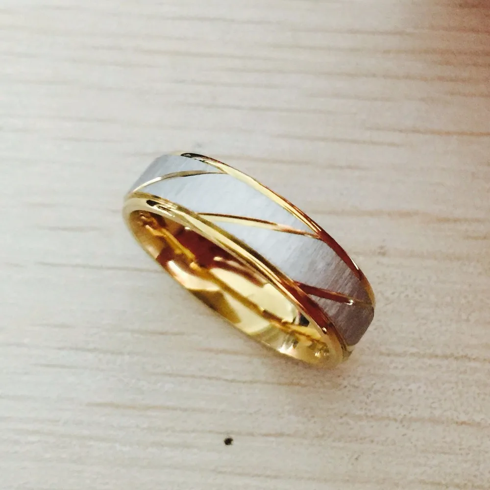 Мужские кольца из титановой стали золотого и серебряного цвета 6 мм 316L|finger ring|ring