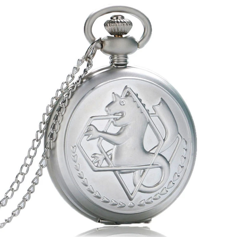 Luxury Silver Fullmetal Alchemist Pocket Watch with Edward Elric's Glass Dome Pendant Necklace Men Women Christmas Gifts Box Set 2017 2018 (6)