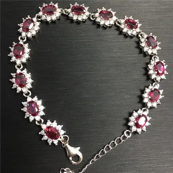 

KJJEAXCMY fine jewelry 925 Pure silver inlaid with natural gemstone and magnesium aluminum garnet jewelry.