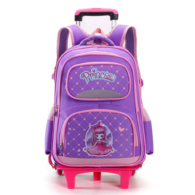 

Children Trolley School Bag princess school Backpack Wheeled School Bag For Grils Kids Wheel Schoolbag Student Backpacks Bags