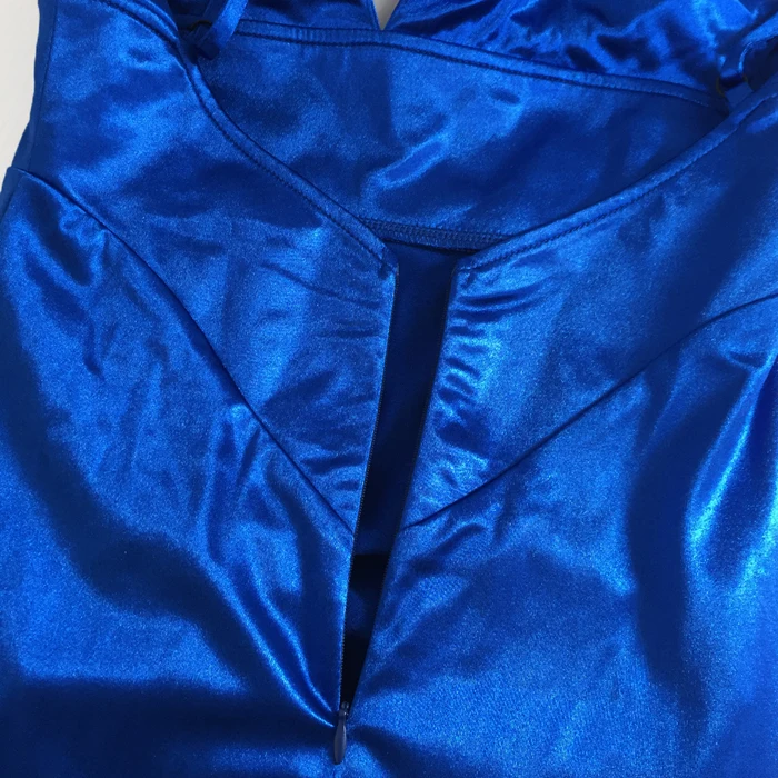 Сексуальное платье для вечеринки с разрезом и открытой спиной, облегающее Макси-платье без рукавов, v-образный вырез, открытая спина, эластичные вечерние, Русалка, синее Клубное платье
