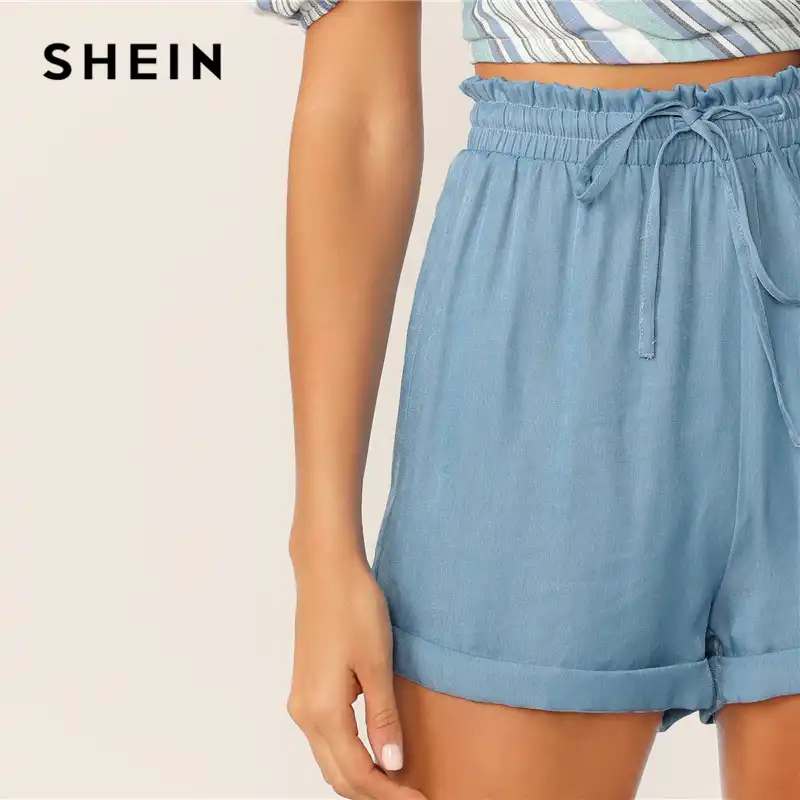 cuffed high waisted shorts