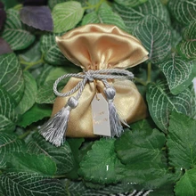 100 шт. сатиновая Юбилейная детская душевая упаковка подарок на день рождения обертка Свадебная индивидуальная Подарочная сумка персонализированные конфеты сумки для гостей