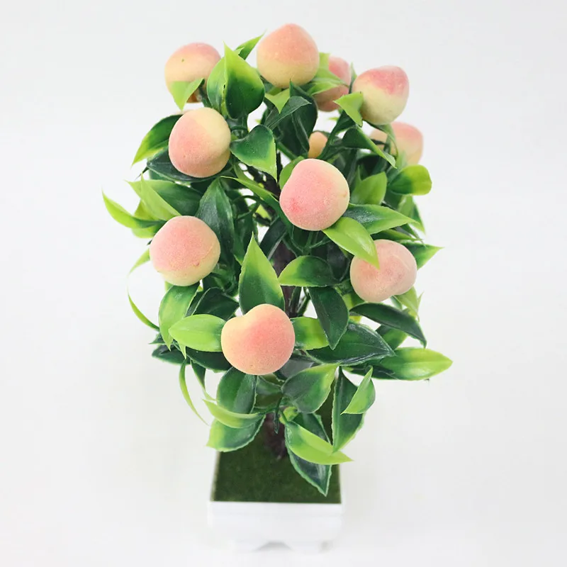 Flone Artificial Plastic Plants Yellow Foam Fruit Tree Simulation Plant Mini Potted For Home Party Office Coffee Table Decor  (9)