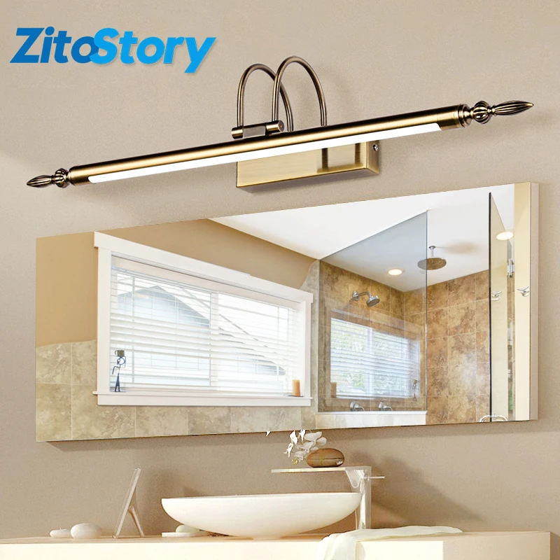 

Modern 56cm Bathroom Mirror Lamp Waterproof Retro Bronze Cabinet Vanity Mirror Lights Led Wall Light Lamp Free Shipping