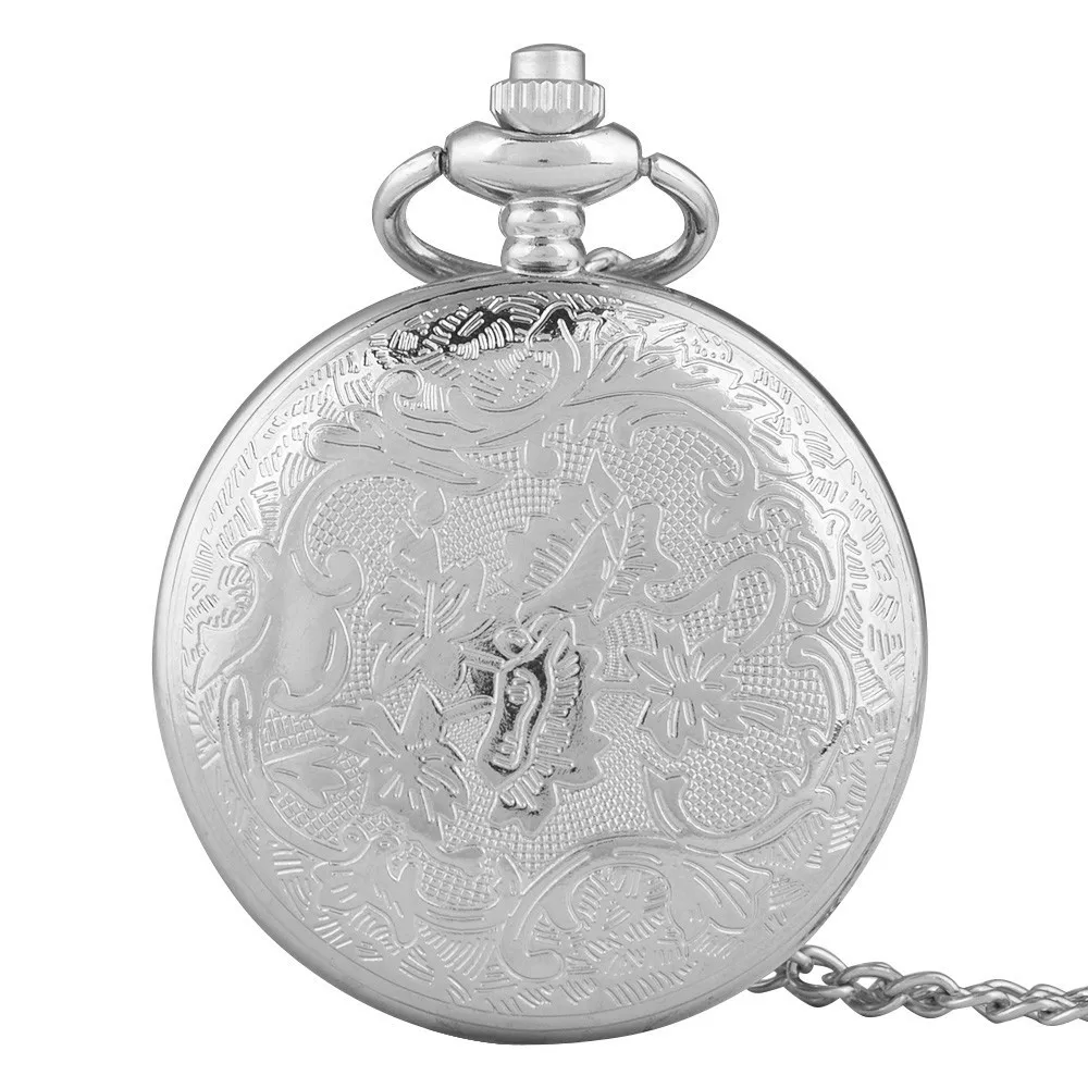 Awesome 3D Wolves Scuplture Pocket Watch Slim Necklace Exquisite Animal Theme Clock Unique Children Family Birthdays Gifts Saat